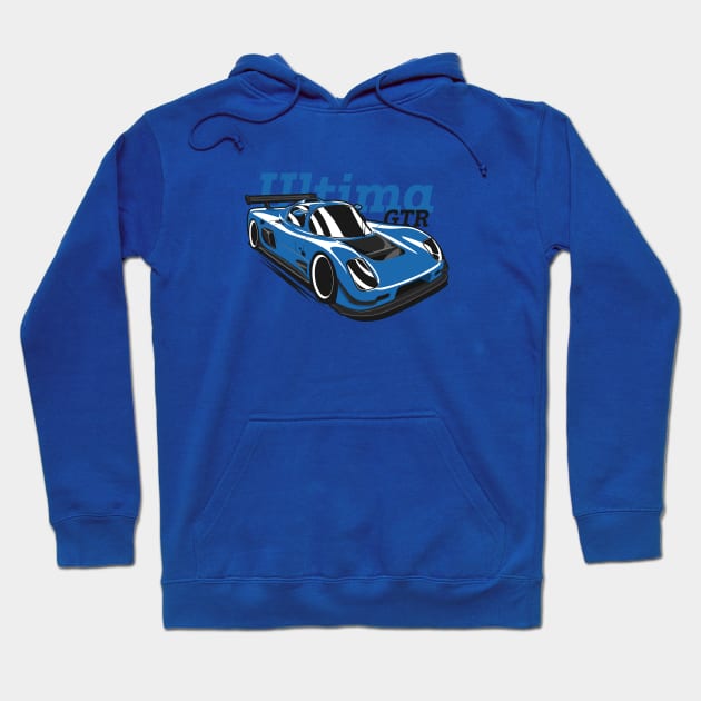 Blue Ultima GTR Supercar Hoodie by KaroCars